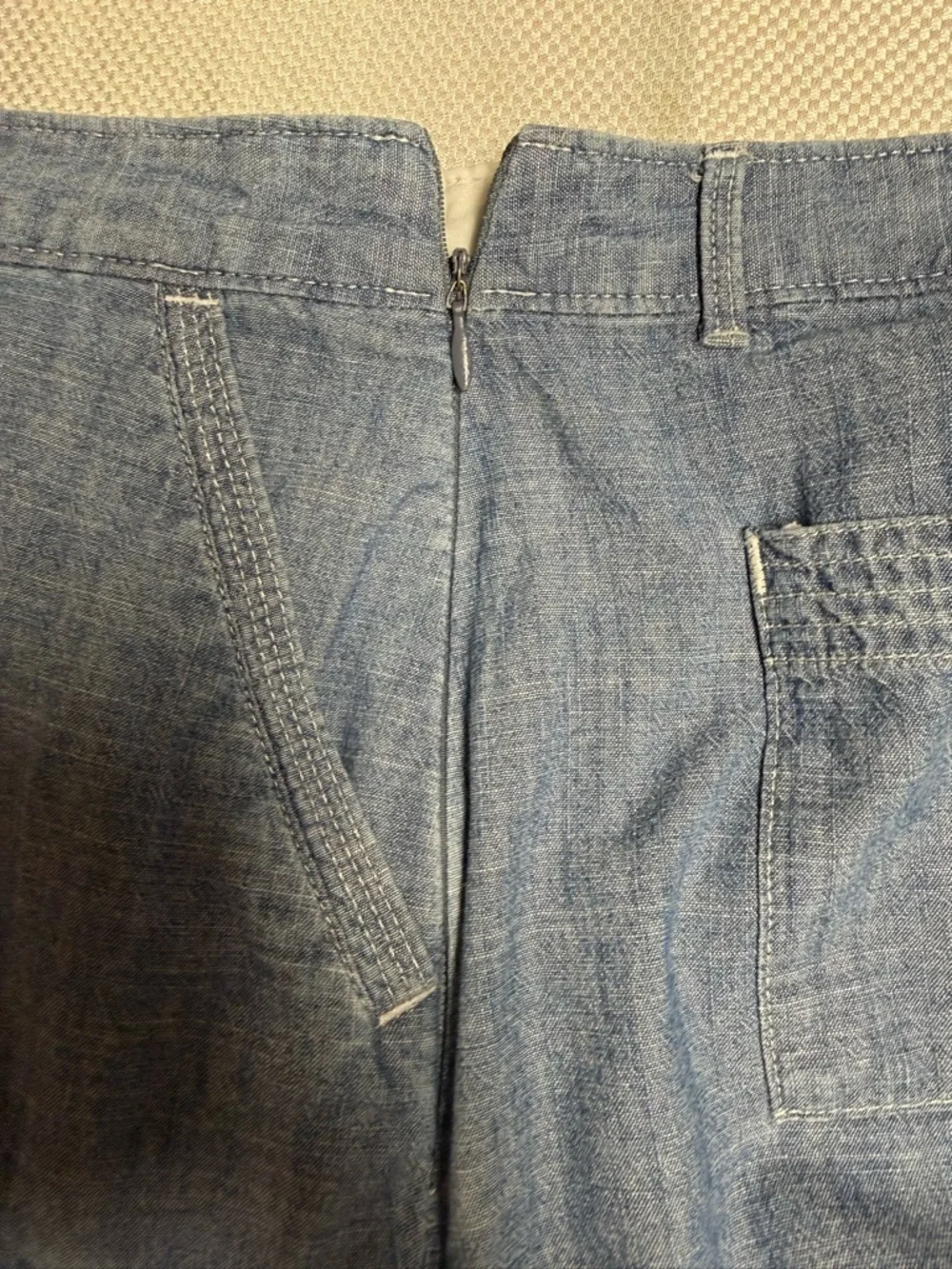 Dockers Light Blue Chambray Mini Skirt - Picture 6 of 9